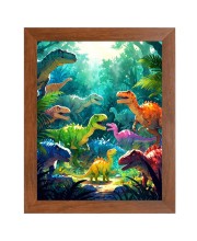 AI Funny Dinosaurs Art Picture for Kids - 10x14 inches, Brown Color - Perfect Wall Decor for Children's Room AI Funny Dinosaurs Art Picture for Kids - 10x14 inches, Brown Color - Perfect Wall Decor for Children's Room