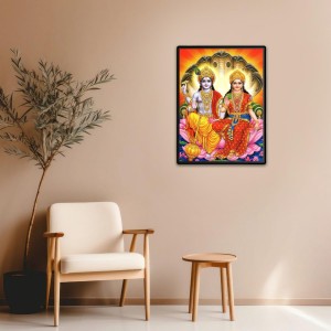 Vishnu & Lakshmi Laminated Photo - 5x7 Inches, Divine Blessings for Home & Office and Temple Decoration Vishnu & Lakshmi Laminated Photo - 5x7 Inches, Divine Blessings for Home & Office and Temple Decoration