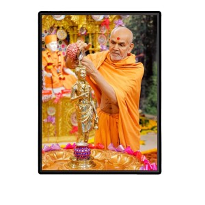 Swami Narayan Laminated Photo - 5x7 Inches, Divine Blessings for Home & Office and Temple Decoration