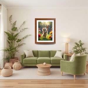 AI Funny Cute Cat Art Picture for Kids - 10x14 inches, Brown Color - Perfect Wall Decor for Children's Room AI Funny Cute Cat Art Picture for Kids - 10x14 inches, Brown Color - Perfect Wall Decor for Children's Room