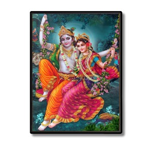 Sri Radha Krishna Laminated Photo (11x13 Inches Without glass) Divine Blessings for Table and Walls,Home & Office and Temple Decoration Sri Radha Krishna Laminated Photo (11x13 Inches Without glass) Divine Blessings for Table and Walls,Home & Office and Temple Decoration