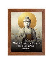 Buddha & His Famous Quote Photo Frame - Brown Frame, Perfect for Office & Wall Decoration, Ideal Gift