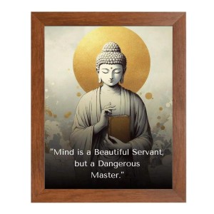 Buddha & His Famous Quote Photo Frame - Brown Frame, Perfect for Office & Wall Decoration, Ideal Gift Buddha & His Famous Quote Photo Frame - Brown Frame, Perfect for Office & Wall Decoration, Ideal Gift