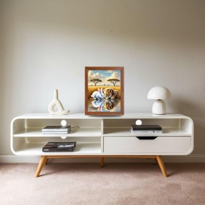 AI Funny Lion with Squirrel Art Picture for Kids - 12x16 inches, Brown Color - Perfect Wall Decor for Children's Room AI Funny Lion with Squirrel Art Picture for Kids - 12x16 inches, Brown Color - Perfect Wall Decor for Children's Room