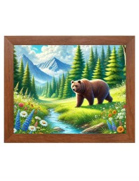 AI Funny Polar bear Art Picture for Kids - 16x20 inches, Brown Color - Perfect Wall Decor for Children's Room