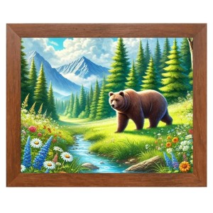 AI Funny Polar bear Art Picture for Kids - 16x20 inches, Brown Color - Perfect Wall Decor for Children's Room