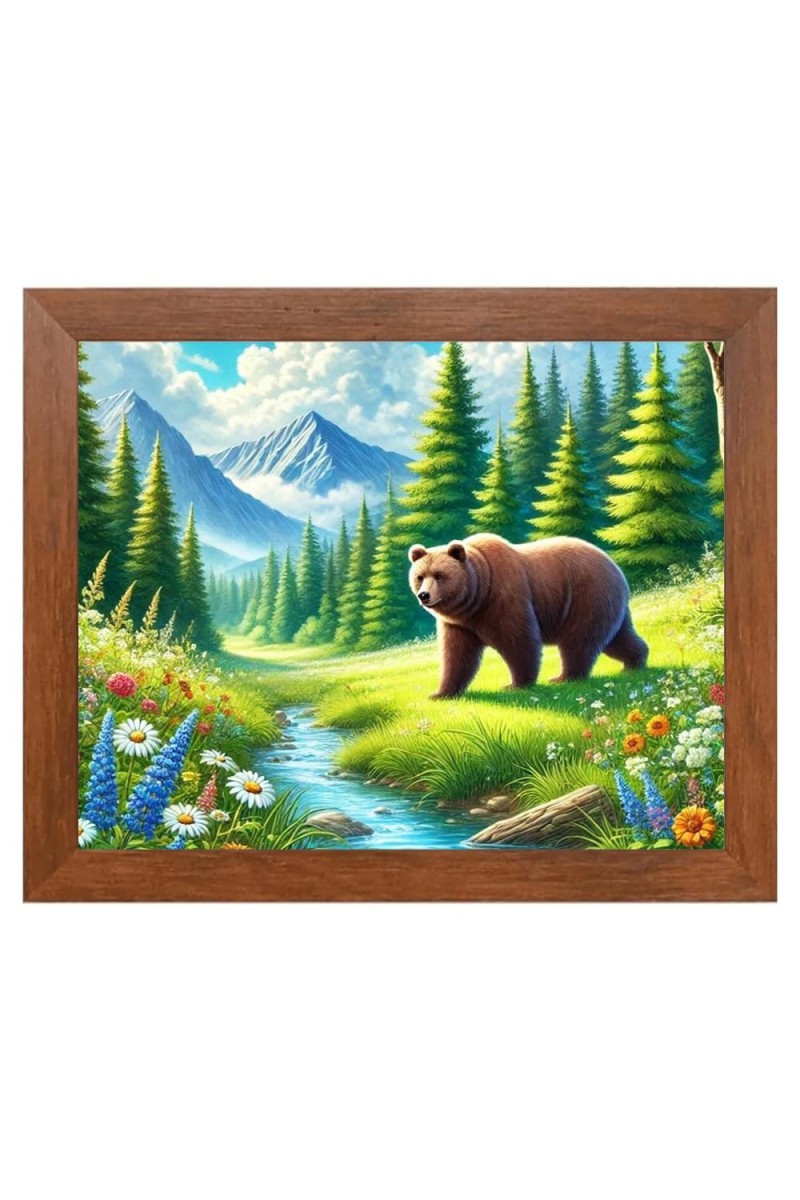 AI Funny Polar bear Art Picture for Kids - 16x20 inches, Brown Color - Perfect Wall Decor for Children's Room