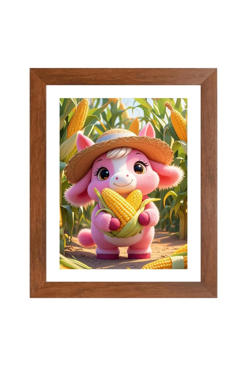 AI Funny Cute Rat Art Picture for Kids - 14x18 inches, Brown Color - Perfect Wall Decor for Children's Room