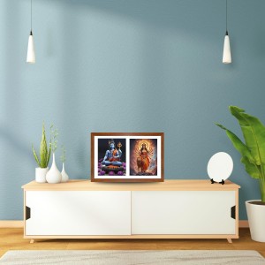 Lord shiva and durga maa Photo Frame - 11x15Inches - Spiritual Artwork for Home Wall Decoration, Puja Room and Office Decoration and Gifting