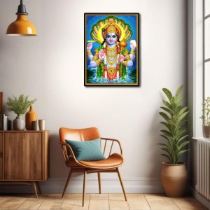 Vishnu Laminated Photo - 5x7 Inches, Divine Blessings for Home & Office and Temple Decoration Vishnu Laminated Photo - 5x7 Inches, Divine Blessings for Home & Office and Temple Decoration