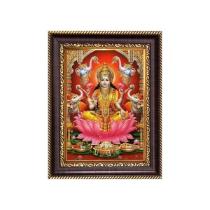 Sri Maa Lakshmi Digital Print Photo 6.7x8.7 inches - Vibrant Religious Wall Art for Home, Office and Temple Decor.