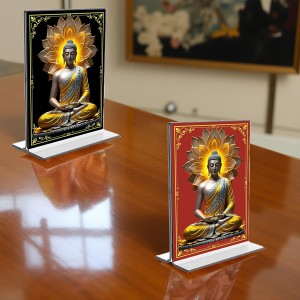 Buddha Acrylic T-Style Photo Stand - 7x9 Inches, Compact and Stylish Spiritual Display, easily change 2 photos (Pack of 1) Buddha Acrylic T-Style Photo Stand - 7x9 Inches, Compact and Stylish Spiritual Display, easily change 2 photos (Pack of 1)