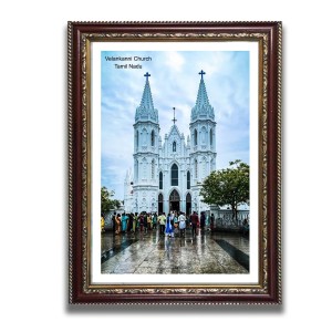 Velankanni Church Church Photo Frame, Beautiful Elegant Framed Wall Art of Iconic Cathedral Velankanni Church Church Photo Frame, Beautiful Elegant Framed Wall Art of Iconic Cathedral