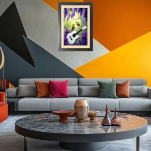 Two cute birds are playing a guiter Black Photo Frame Funny Animal and Bird Cartoon Art Two cute birds are playing a guiter Black Photo Frame Funny Animal and Bird Cartoon Art