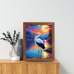 AI Funny Stork Art Picture for Kids - 10x14 inches, Brown Color - Perfect Wall Decor for Children's Room AI Funny Stork Art Picture for Kids - 10x14 inches, Brown Color - Perfect Wall Decor for Children's Room