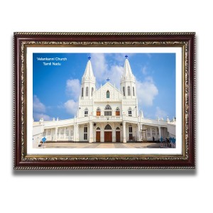 Velankanni Church Church Photo Frame, Beautiful Elegant Framed Wall Art of Iconic Cathedral Velankanni Church Church Photo Frame, Beautiful Elegant Framed Wall Art of Iconic Cathedral