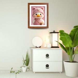 AI Funny Cute Duck Art Picture for Kids - 10x14 inches, Brown Color - Perfect Wall Decor for Children's Room