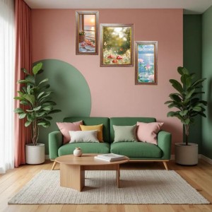 3-Pack Blooming Beyond Photo Frames - 2 Pieces 10x17 Inch & 1 Piece 14x17 Inch - Rustic Wall Art for Home & Office Decor - Botanical Wall Hanging for Living Room, Bedroom, or Workspace