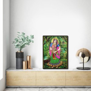 Radha Laminated Photo - 11x13 Inches, Divine Blessings for Home & Office and Temple Decoration