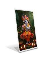 Car Desk/Table Top Little Krishna Acrylic L-Style Photo Stand - 2.5x3.5 Inches, Compact And Stylish Spiritual Display (F6717)