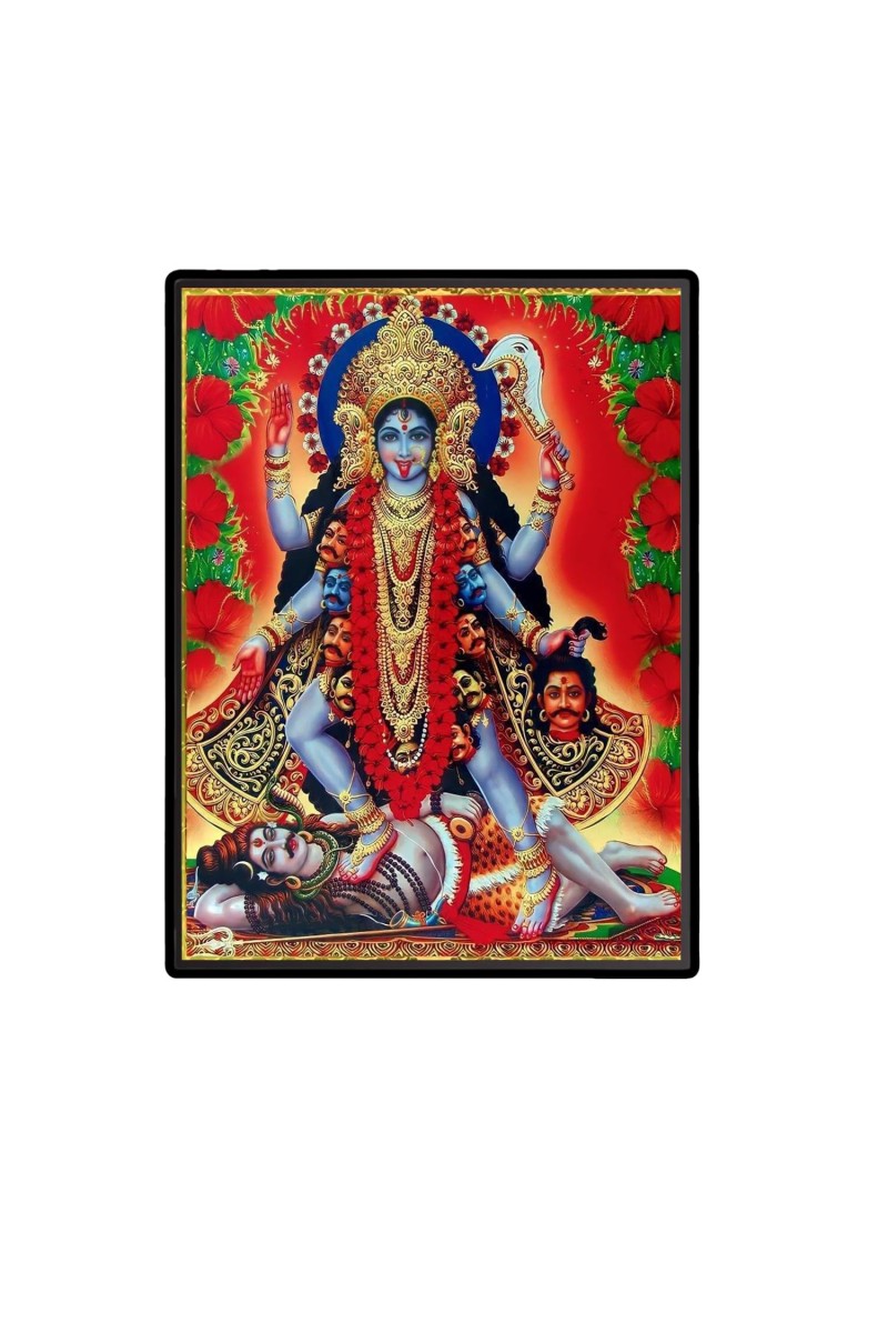 Maa Kali Laminated Photo (11x13 Inches Without glass) Divine Blessings for Table and Walls,Home & Office and Temple Decoration