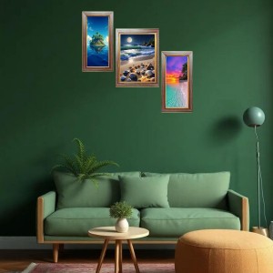 3-Pack The Skyâ€™s Silent Story Photo Frames - 2 Pieces 8x15 Inch & 1 Piece 12x15 Inch - Rustic Wall Art for Home & Office Decor - Botanical Wall Hanging for Living Room, Bedroom, or Workspace