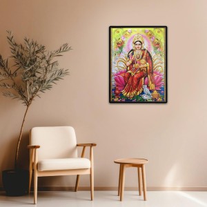 Maa Lakshmi Laminated Photo - 9x11 Inches, Divine Blessings for Home & Office and Temple Decoration Maa Lakshmi Laminated Photo - 9x11 Inches, Divine Blessings for Home & Office and Temple Decoration
