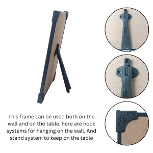 Hitech Sales Anukul Thakur Wooden Laminated Photo Frame with Stand for Pooja Room, Temple, Home Decor, Gift (Wallmount and Tabletop, 24 x 17 cm)