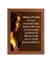 Buddha & His Famous Quote Photo Frame - Brown Frame, Perfect for Office & Wall Decoration, Ideal Gift