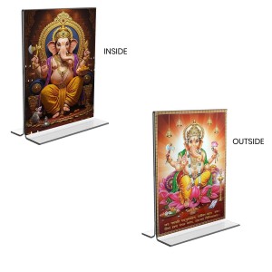 Lord Ganesh Acrylic T-Style Photo Stand, Compact and Stylish Spiritual Display, easily change 2 photos (Pack of 1) Lord Ganesh Acrylic T-Style Photo Stand, Compact and Stylish Spiritual Display, easily change 2 photos (Pack of 1)