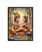 Baby Krishna Radha Laminated Photo - 11x13 Inches, Divine Blessings for Home & Office and Temple Decoration Baby Krishna Radha Laminated Photo - 11x13 Inches, Divine Blessings for Home & Office and Temple Decoration