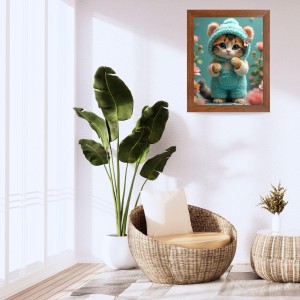 AI Funny Cute Kitty Cat Art Picture for Kids - 10x14 inches, Brown Color - Perfect Wall Decor for Children's Room AI Funny Cute Kitty Cat Art Picture for Kids - 10x14 inches, Brown Color - Perfect Wall Decor for Children's Room