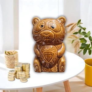 Ceramic Money Coins Holder | Home Decor Bear Design showpiece Kids Toys Organic & Eco-Friendly Coin, Holder Birthday Gift Item for Girls and Boys |Colour: Antique| Brown Ceramic Money Coins Holder | Home Decor Bear Design showpiece Kids Toys Organic & Eco-Friendly Coin, Holder Birthday Gift Item for Girls and Boys |Colour: Antique| Brown