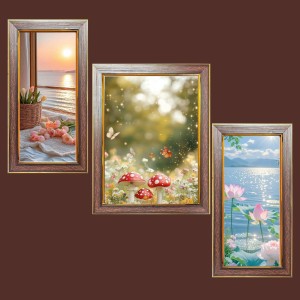 3-Pack Blooming Beyond Photo Frames - 2 Pieces 10x17 Inch & 1 Piece 14x17 Inch - Rustic Wall Art for Home & Office Decor - Botanical Wall Hanging for Living Room, Bedroom, or Workspace