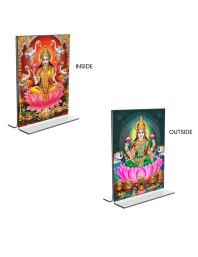 Debi Lakshmi Acrylic T-Style Photo Stand - 9x11 Inches, Compact and Stylish Spiritual Display, easily change 2 photos (Pack of 1)