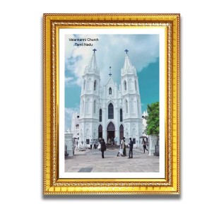 Velankanni Church Church Photo Frame, Beautiful Elegant Framed Wall Art of Iconic Cathedral Velankanni Church Church Photo Frame, Beautiful Elegant Framed Wall Art of Iconic Cathedral