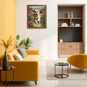 AI Funny Cute Dog Art Picture for Kids - 16x20 inches, Brown Color - Perfect Wall Decor for Children's Room