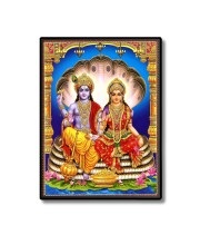 Vishnu Lakshmi Laminated Photo - 13x15 Inches, Divine Blessings for Home & Office and Temple Decoration