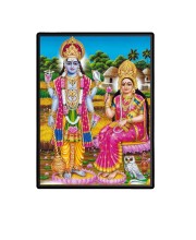 Vishnu Lakshmi Laminated Photo - 11x13 Inches, Divine Blessings for Home & Office and Temple Decoration
