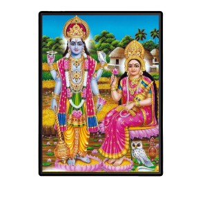 Vishnu Lakshmi Laminated Photo - 11x13 Inches, Divine Blessings for Home & Office and Temple Decoration Vishnu Lakshmi Laminated Photo - 11x13 Inches, Divine Blessings for Home & Office and Temple Decoration