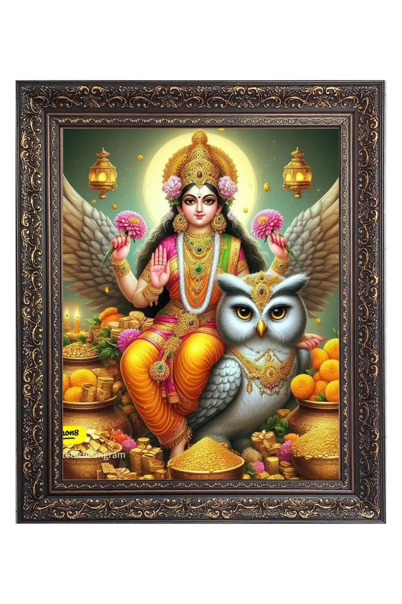 Maa Lakshmi (Laxmi) Big Photo Frame - 20x24 Inches for Home & Office Decoration