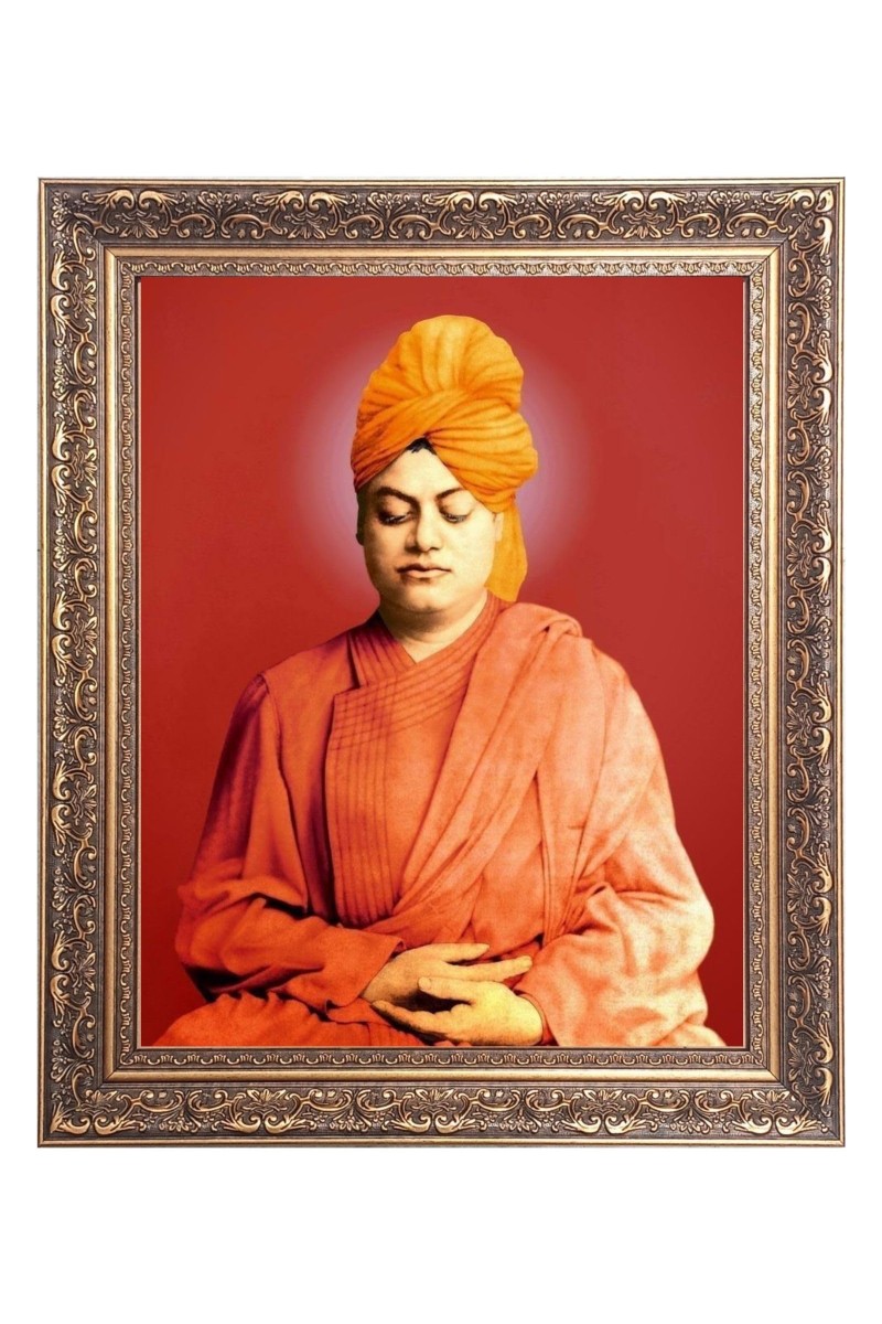 Swami Vibekananda Big Photo Frame - 18x22 Inches for Home & Office Decoration