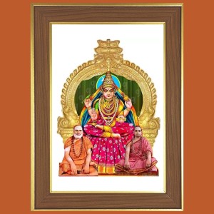 Sringeri Sri Sharadamba Photo Frame - 10x14 Inches, Brown Wooden Frame for Home, Office & Temple Decoration Sringeri Sri Sharadamba Photo Frame - 10x14 Inches, Brown Wooden Frame for Home, Office & Temple Decoration