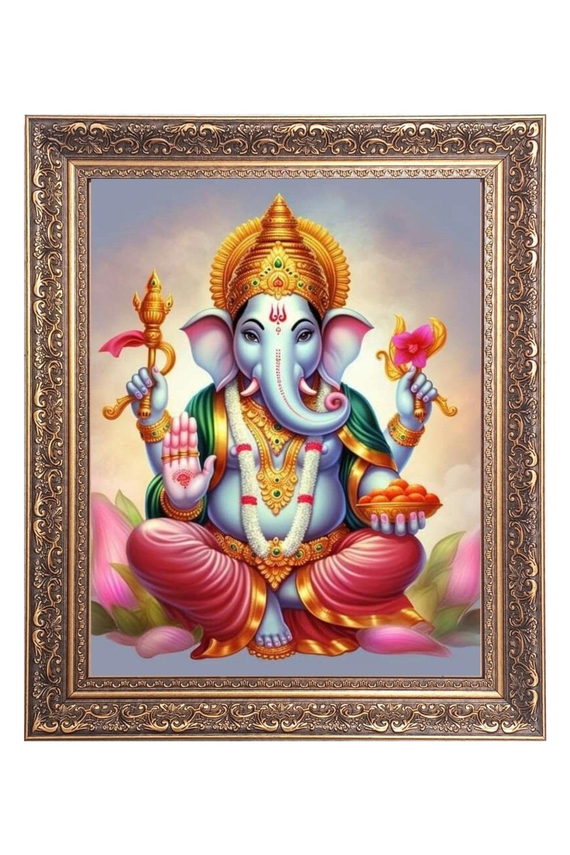 Sri Ganeshji Big Photo Frame - 18x22 Inches for Home & Office Decoration