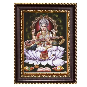Maa Saraswati Digital Print Photo 6.7x8.7 inches - Vibrant Religious Wall Art for Home or Office Decor. Maa Saraswati Digital Print Photo 6.7x8.7 inches - Vibrant Religious Wall Art for Home or Office Decor.