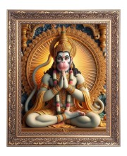 Sri Hanuman Big Photo Frame - 16x20 Inches for Home & Office Decoration
