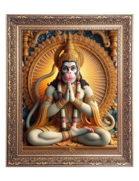Sri Hanuman Big Photo Frame - 16x20 Inches for Home & Office Decoration