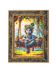 Little Krishna Digital Print Photo 10.7x12.7 inches (I6111) - Vibrant Religious Wall Art for Home or Office Decor.