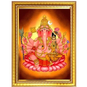 Maha Ganapati Photo Frame 14x18 Inches – Decorative Hindu God Wall Art for Home & Office | Lord Ganesha Picture Frame for Pooja Room, Housewarming & Spiritual Gifts Maha Ganapati Photo Frame 14x18 Inches – Decorative Hindu God Wall Art for Home & Office | Lord Ganesha Picture Frame for Pooja Room, Housewarming & Spiritual Gifts