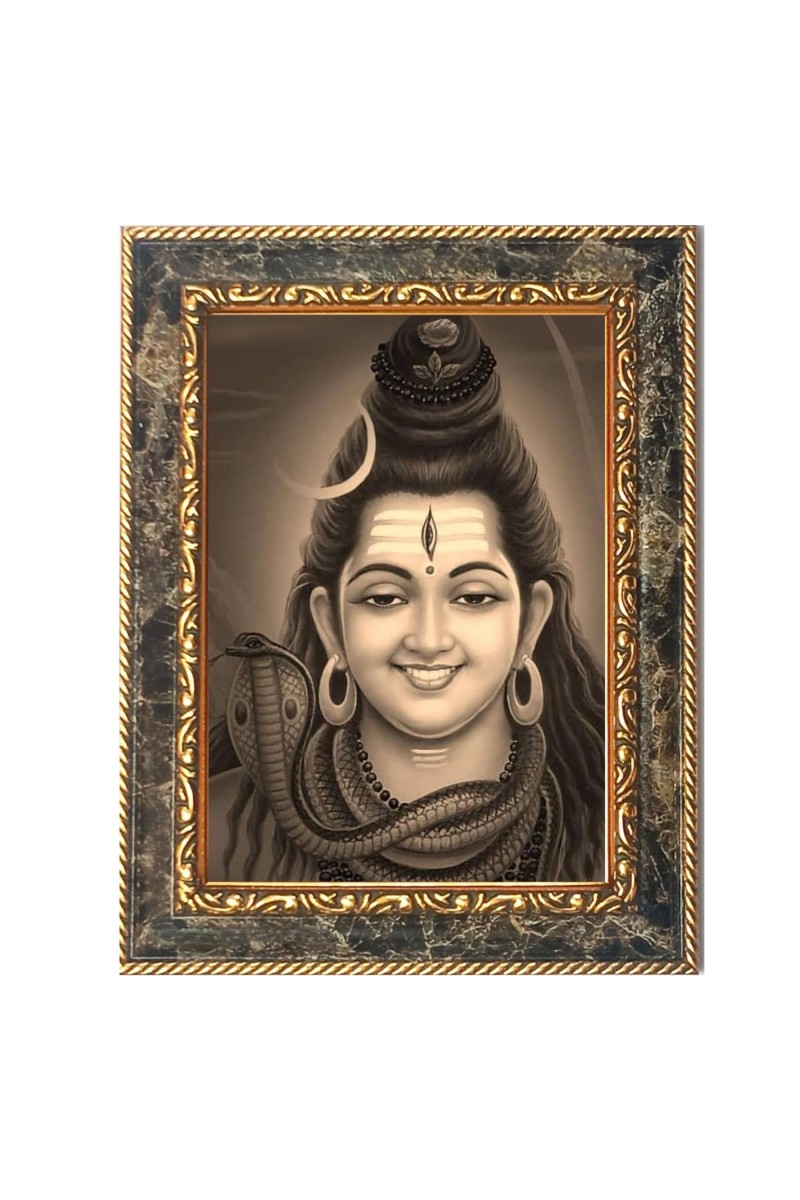 Har Har Mahadev Digital Print Photo 6.7x8.7 inches (I6049) - Vibrant Religious Wall Art for Home or Office Decor.